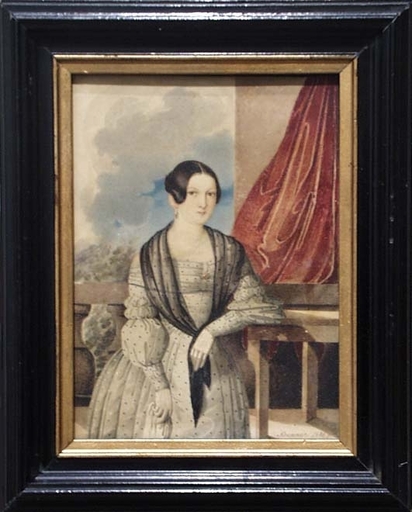 Anton PSENNER - 水彩作品 - "Portrait of a Young Lady", Watercolour