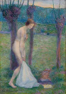 Hippolyte PETITJEAN - Painting - Baigneuse