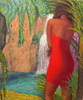 Erhard STÖBE - Painting - Schönheit vor einem Wasserfall