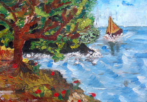 Ginés PARRA - Painting - "Paysage marin" Paysage côtier