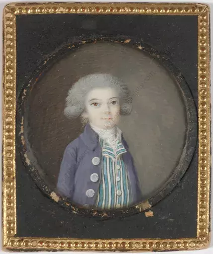 Miniature - "Portrait of noble boy", miniature on ivory!