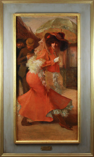 Georges REDON - Painting - L'élégante à l'ombrelle