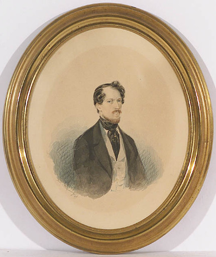 Matthias Adolf CHARLEMONT - Drawing-Watercolor - "Portrait of a Gentleman"