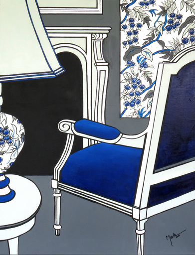 Brigitte THONHAUSER-MERK - Peinture - La chaise bleue