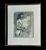 Edouard Joseph GOERG - Zeichnung Aquarell - Le Peintre et son modèle