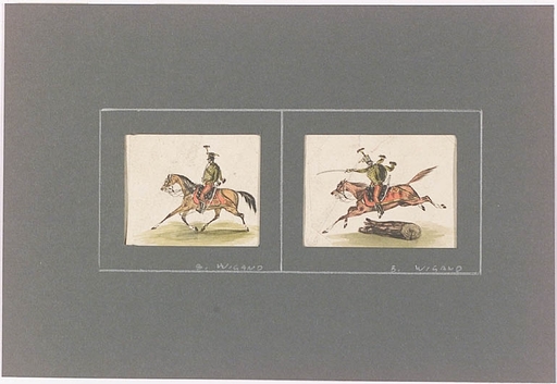水彩作品 - "Hussars", early 19th Century