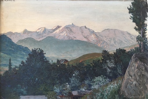 Angelo ABRATE - Pittura - l'aube mont blanc