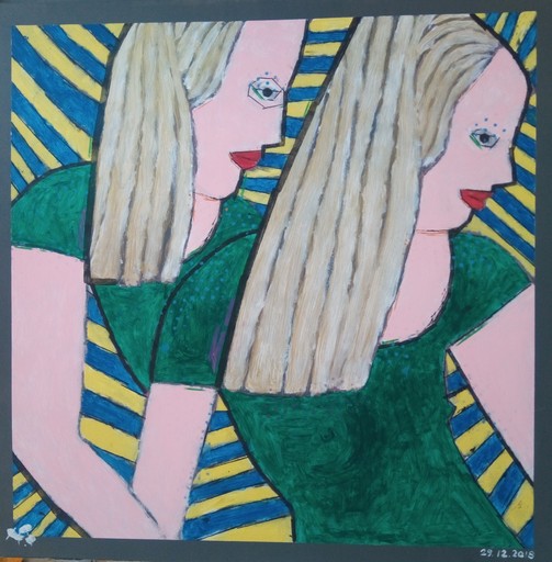 Harry BARTLETT FENNEY - Pintura - a blonde sort in green