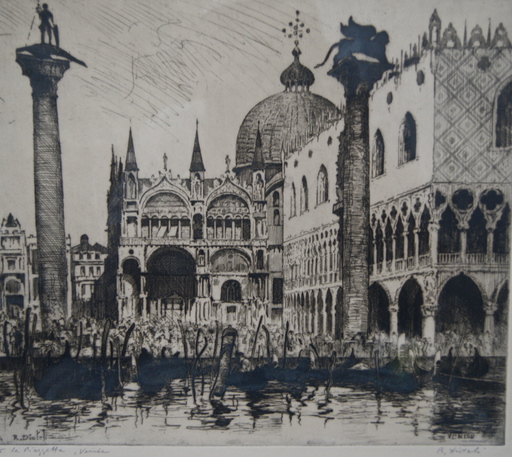 Reynold Oscar DISTELI - 版画 - La Piazzetta. Venise. 