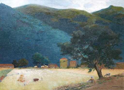 Ferdinand CLEMENSAC - Painting - Scène de moisson dans le Puy-de-Dôme (Auvergne)