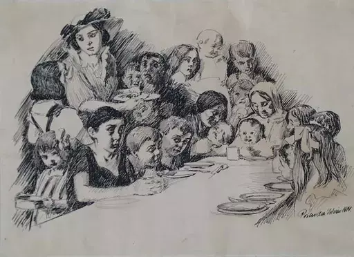 Istvan PRIHODA - Dessin-Aquarelle - "Free Soup" by Istvan Prihoda, ca 1914 