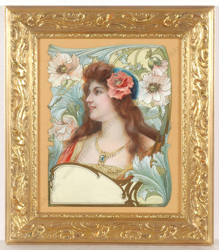 Edgard MAXENCE - Painting - "Project for Art Nouveau poster", mixed media, ca. 1900