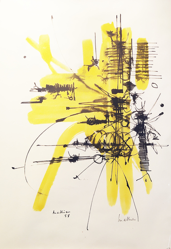 Georges MATHIEU - Grabado - Composition Abstraite