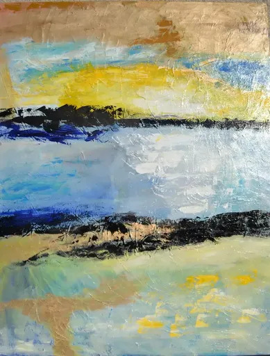 Nathalie VAREILLE SORBAC - Painting - PAYSAGE DORE