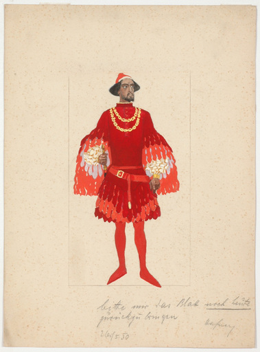 Rudolf HAFNER - 水彩作品 - "Stage costume design" watercolor, 1920s