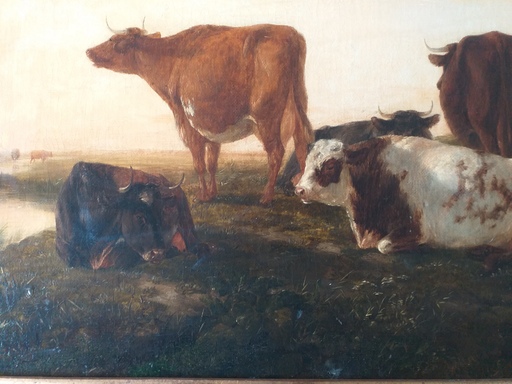 Filippo PALIZZI - 绘画 - Kühe auf der Weide