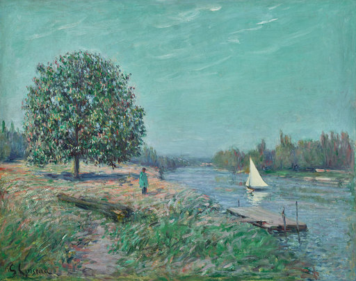 Gustave LOISEAU - Painting - Bord de rivière