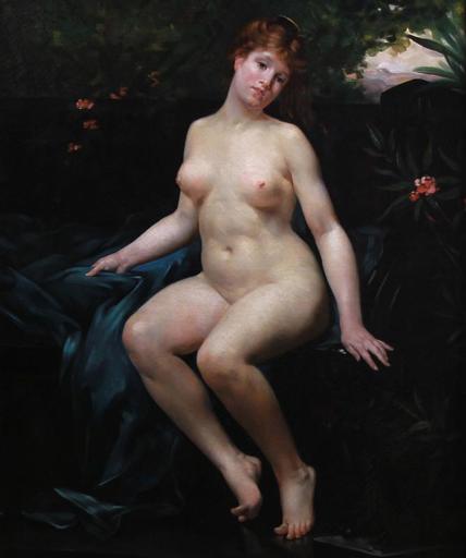 Emmanuel STANEK - Gemälde - oil on canvas Bathing nude, huile sur toile nu au bain