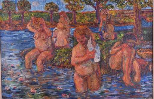 David BURLIUK - Gemälde - The Bathers