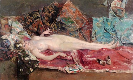 José GARCÍA RAMOS - Peinture - Nude Female