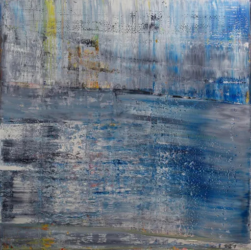 Harry James MOODY - Painting - Abstract with Blue No.466