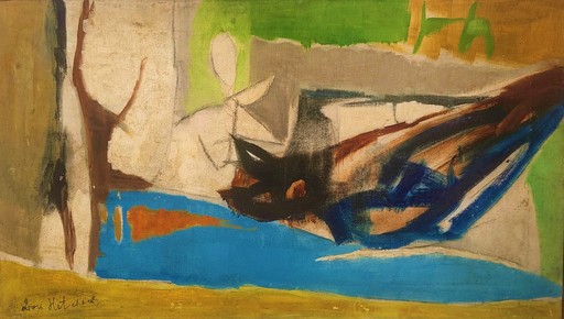 Ivon HITCHENS - Painting - Spring evening/Down the River 