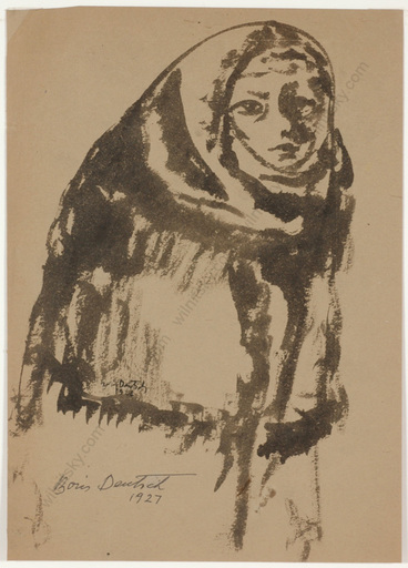 Boris DEUTSCH - Disegno Acquarello - Boris Deutsch (1892-1978) "Shtetl woman", drawing, 1927