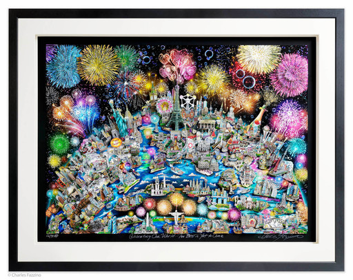 Charles FAZZINO - Print-Multiple - Celebrating Our World... The Best is Yet to Come