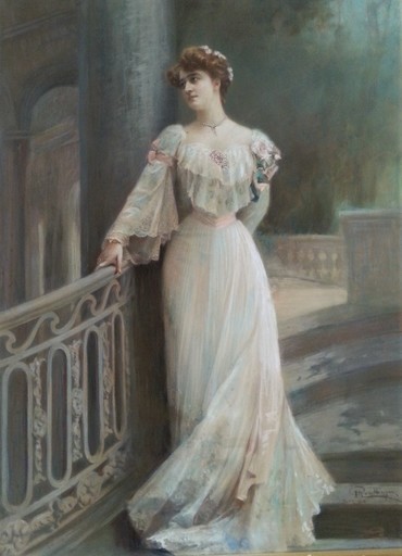 Léopold Émile REUTLINGER - 水彩作品 - An Elegant Lady