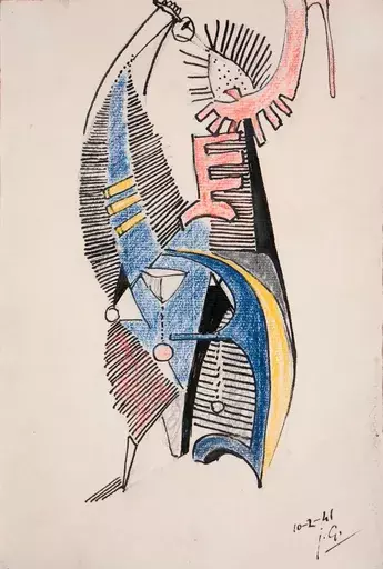 Julio GONZALEZ - Drawing-Watercolor - Composition