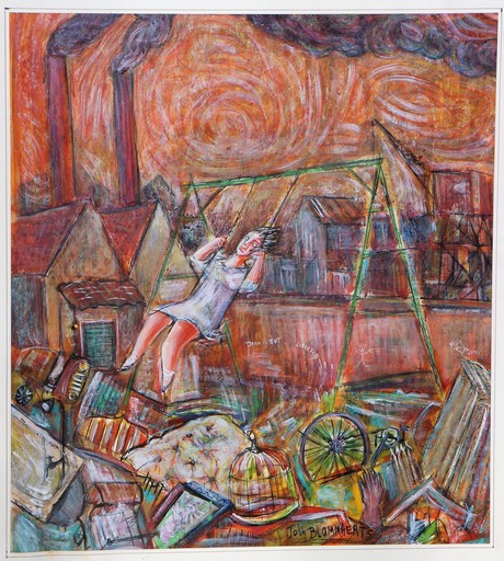 John BLOMMAERTS - Gemälde - meisje op schommel"