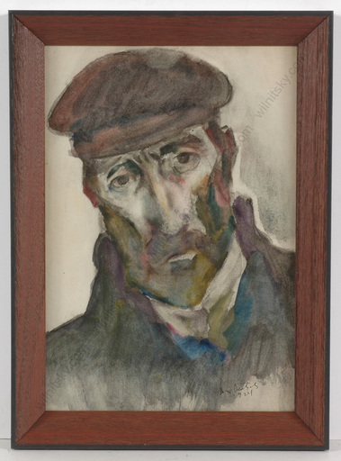Boris DEUTSCH - Drawing-Watercolor - "Portrait of a shtetl inhabitant", watercolor
