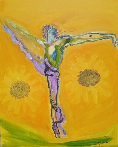 Joanna Ewa GLAZER - Painting - Sunflower Dancer Acts
