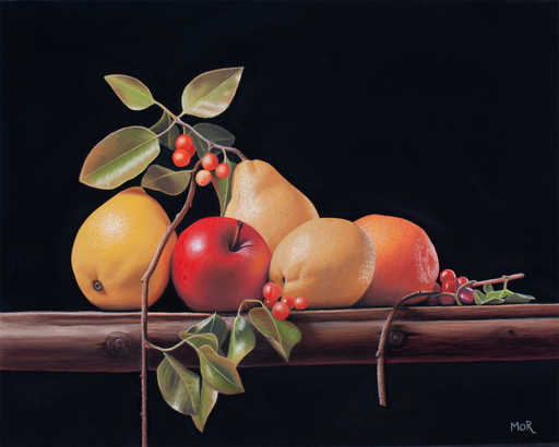 Dietrich MORAVEC - Dibujo Acuarela - Fruit Arrangement
