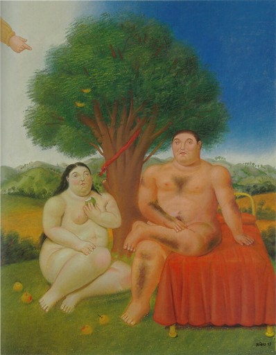 Fernando BOTERO - Pittura - Adam and Eve