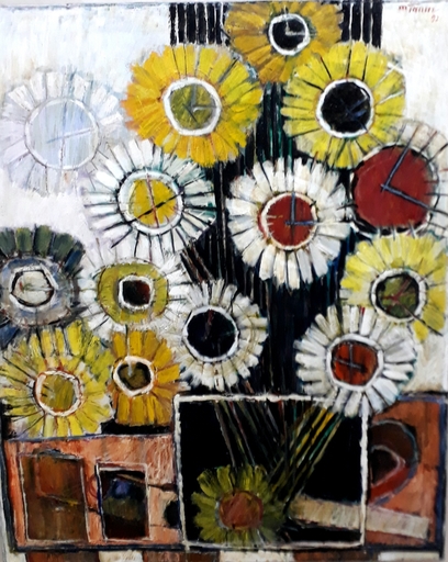 Moshe TAMIR - Pintura - Vase of Flowers