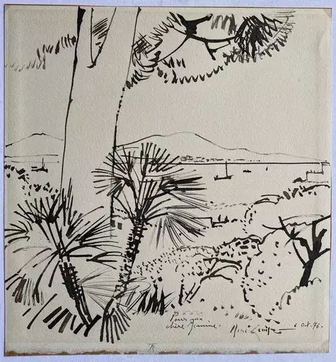 René GENIS - Drawing-Watercolor - DESSIN ORIGINAL À L'ENCRE SIGNÉ MAIN 1976 HANDSIGNED DRAWING