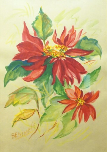 Angeles BENIMELLI - Drawing-Watercolor - Poinsettia