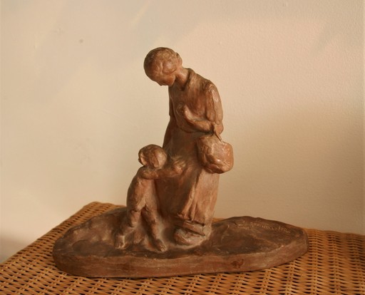 Amedeo GENNARELLI - Sculpture-Volume - Mère et enfant