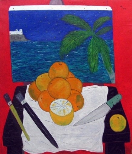Francisco VIDAL - Peinture - Orange in from a painting