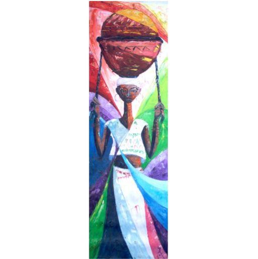 Olusola AYIBIOWU - Peinture - Fulani Milk Maiden