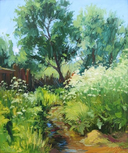 Yuriy DEMIYANOV - Peinture - En été, Le Ruisseau