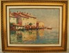 François Joseph VERNAY - 绘画 - Maisons et barques de pêcheurs aux Martigues