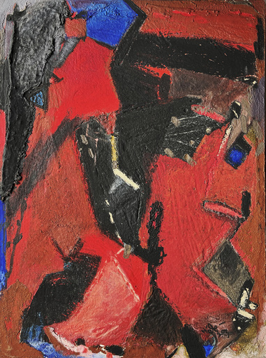 Serge HÉLÉNON - Painting - Situation sur ocre rouge