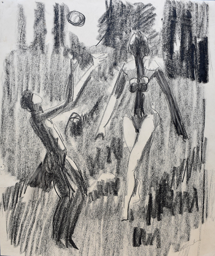 Ernst Ludwig KIRCHNER - Disegno Acquarello - Ball Playing Nudes | Ballspielende Akte