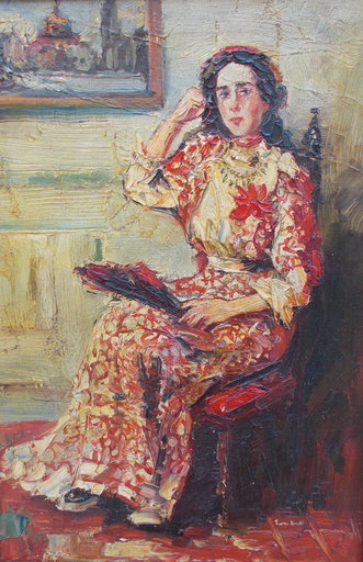 Léon LURET - Pintura - Femme assise