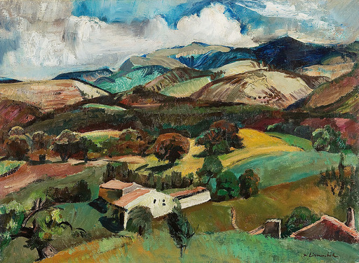 Willy EISENSCHITZ - Painting - Landscape in Drôme