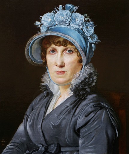 Pierre Edme Louis PELLIER - Peinture - Portrait de femme aux yeux bleus
