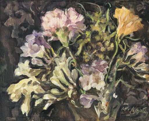 Lotte LASERSTEIN - Painting - Blumenstrauß mit Fresien und Nelken