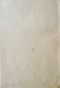 Gustav KLIMT - Dessin-Aquarelle - standing nude